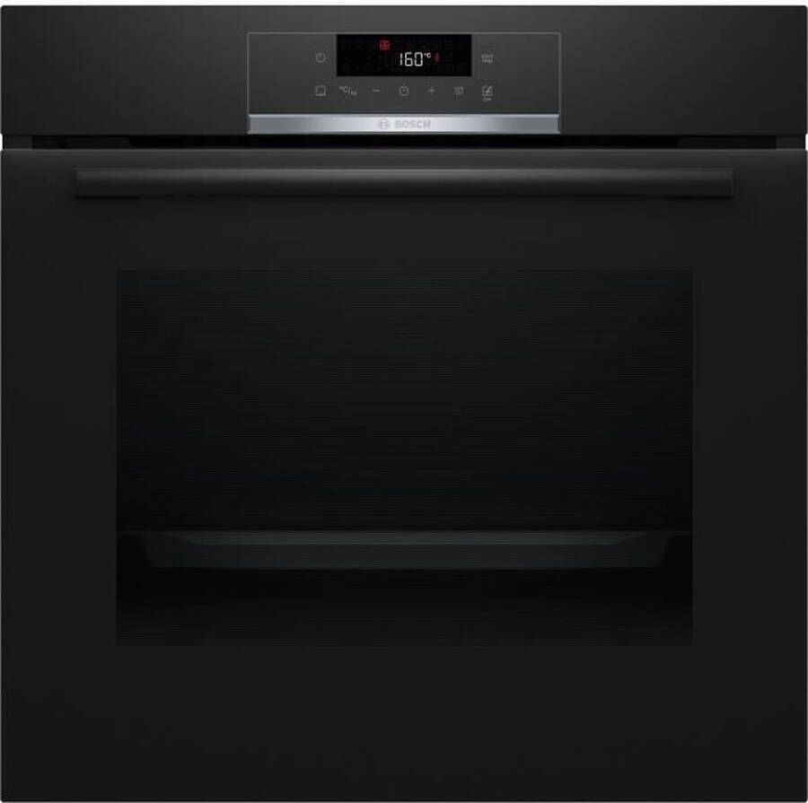 Bosch HQG572BB3F Serie 4 Inbouwoven Energielabel A+ Air Fry-functie: voor perfect en gezonde gefrituurde gerechten Eenvoudig te reinigen met pyrolytische zelfreiniging- Stoomfunctie Zwart