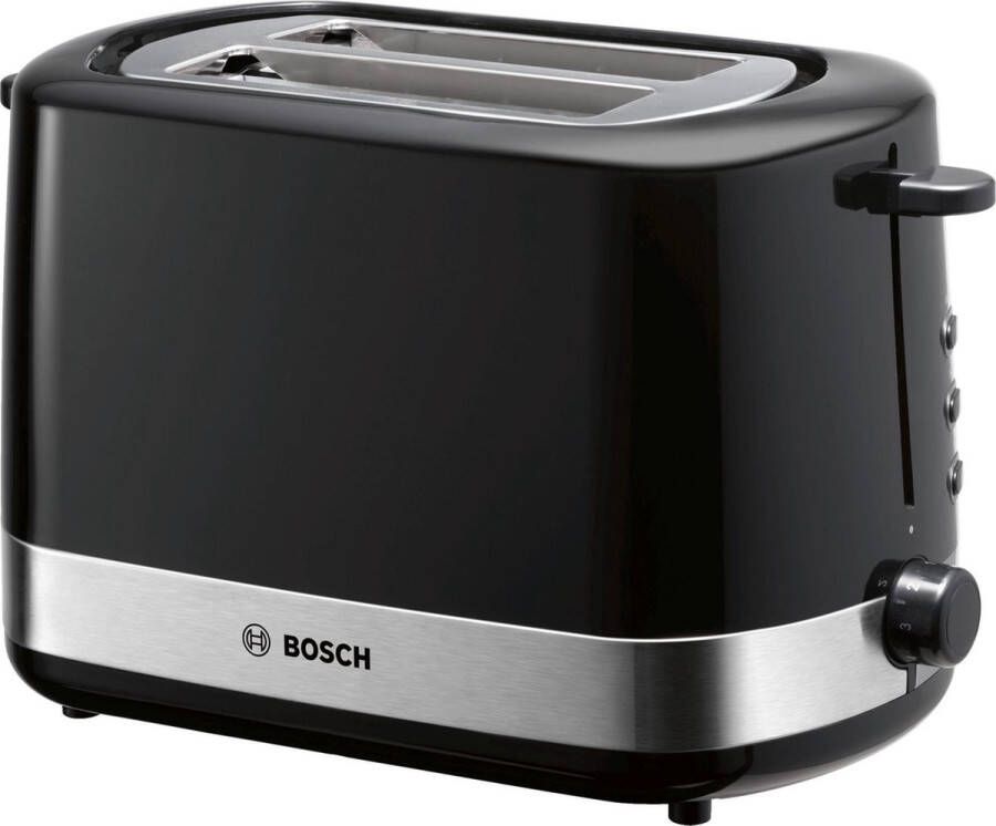 Bosch TAT7403 broodrooster 2 snede(n) 800 W Zwart Roestvrijstaal