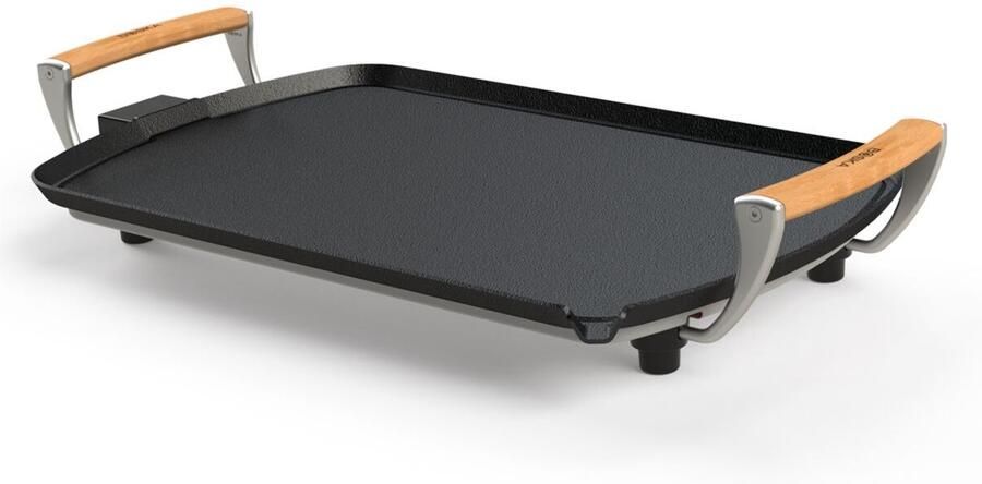 Boska Elektrische Grillplaat Pro – 35x56 cm Eiken Handgrepen – Teppanyaki-plaat Funcooking