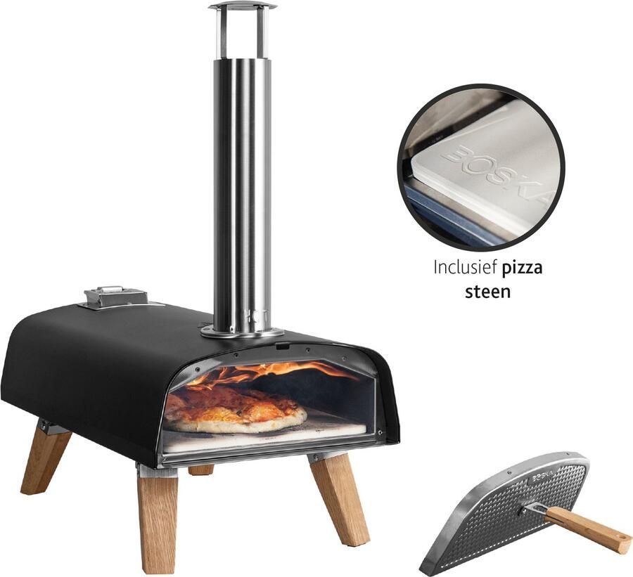 Boska Pizza Oven Pro Pellet Pizzaovens Pizza oven buiten Voor pizza en brood Inclusief pizzasteen