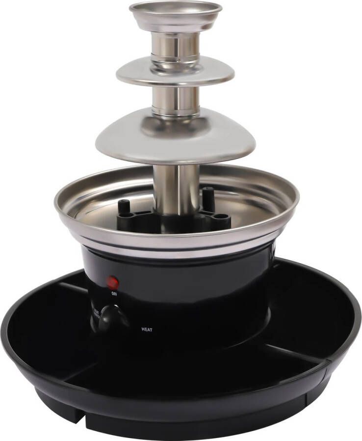 Botec 3-Tier Chocoladefontein chocolade fontein chocoladefondue Voorverwarmfunctie om chocola snel en gelijkmatig te verdelen 26 × 27 2 cm