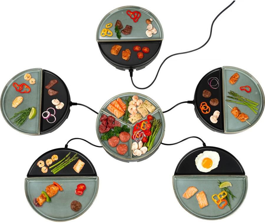Bourgini Chef's Dinnerparty Gourmetstel Glazed Grey – 5 Personen – Bakplaat – Volledig Vaatwasserbestendig – PFAS-vrij