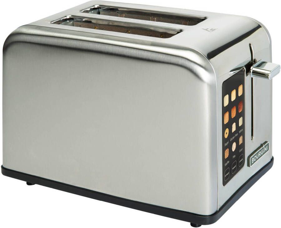 Bourgini Digitale Broodrooster Toaster met touchscreen digital display 6 warmteniveaus 2 extra brede broodsleuven
