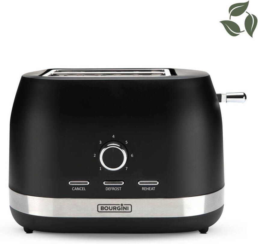 Bourgini Elements Broodrooster 2 Broodsleuven met extra hoge broodlift GRS gecertificeerd gerecyclede materialen