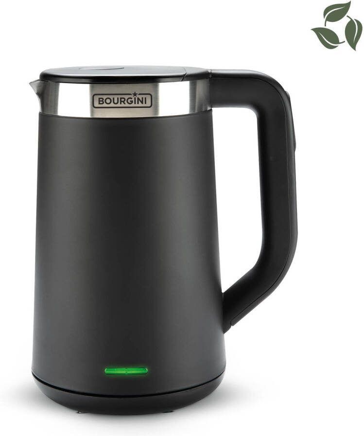Bourgini Elements Digitale Waterkoker Zwart 1.7 liter inhoud GRS gecertificeerd gerecyclede materialen