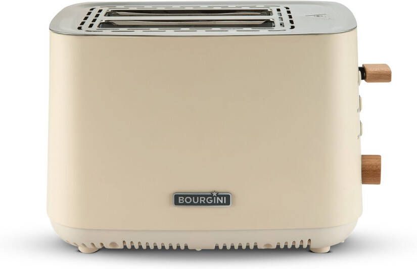Bourgini Harmony Broodrooster Echte Beukenhouten elementen Toaster- Extra hoge broodlift en 2 brede brood sleuven 7 warmteniveaus