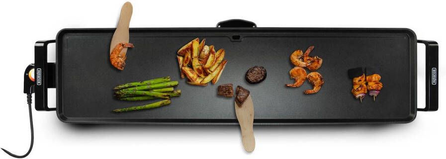 Bourgini Multi Plate XXL Bakplaat Grill apparaat 90 x 24 cm Teppanyaki Anti-aanbaklaag Zwart