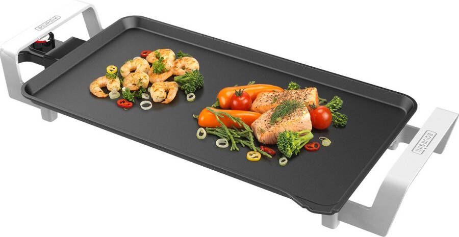 Bourgini Multiplate Pure PFAS vrij Grill apparaat 46 x 26 cm Regelbare thermostaat Bakplaat elektrisch 2500 W Anti-aanbak laag Zwart - Foto 2