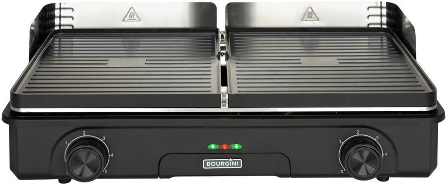 Bourgini Plancha Pure voor 8 personen – Keramische coating (PFAS-vrij) – Elektrisch – Gezond grillen Bakplaat Grillplaat Keerbare bakplaat ribbel en vlak - Foto 2