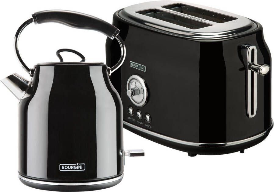 Bourgini Retro waterkoker broodrooster set