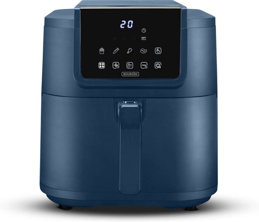 Bourgini Slimfit Airfryer XXL Blauw Heteluchtfriteuse 8 liter 1700W PFAS vrij