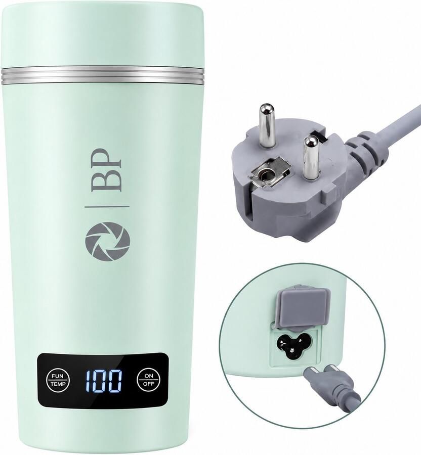 BP Draagbare Waterkoker Mini Waterkoker Kleine Waterkoker Reis Waterkoker Camping Waterkoker Met Temperatuurregeling Roestvrij Staal Groen
