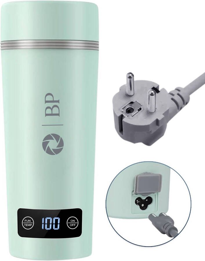 BP Draagbare Waterkoker Mini Waterkoker Kleine Waterkoker Reis Waterkoker Camping Waterkoker Met Temperatuurregeling Roestvrij Staal Groen