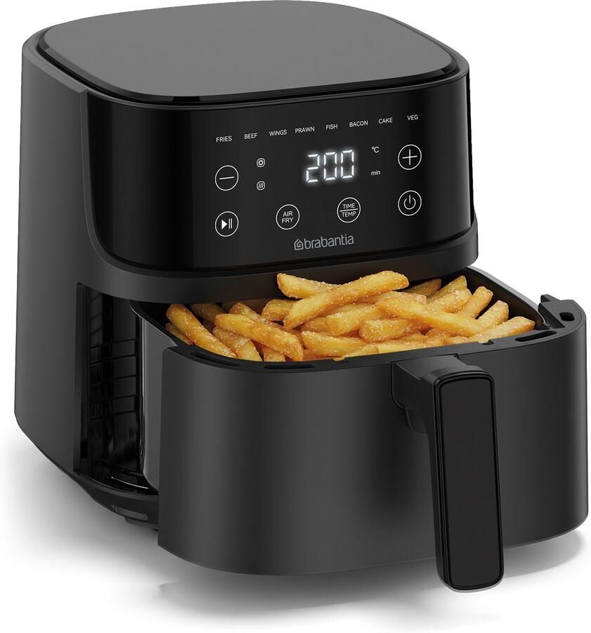 Brabantia Airfryer XL 4 liter Digitaal Touchscreen 8 Kookprogramma's Tot 4 Personen PFAS-Vrij 80ºC tot 200ºC 1700 Watt BBEK1134