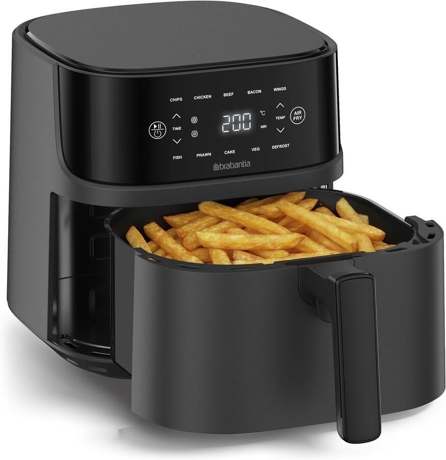 Brabantia Airfryer XXL 5.7 liter Digitaal Touchscreen 10 Kookprogramma's Tot 5 Personen PFAS-Vrij 80ºC tot 200ºC 1700 Watt BBEK1136