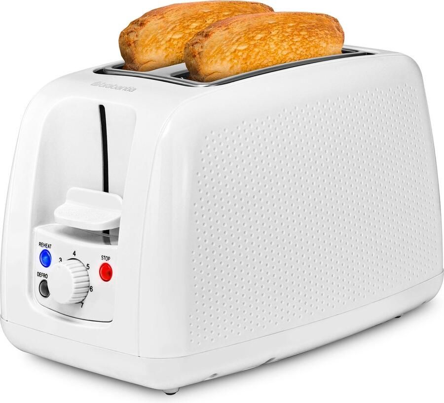 Brabantia BBEK1025WHT Broodrooster 2 extra brede sleuven 7 roosterstanden Wit
