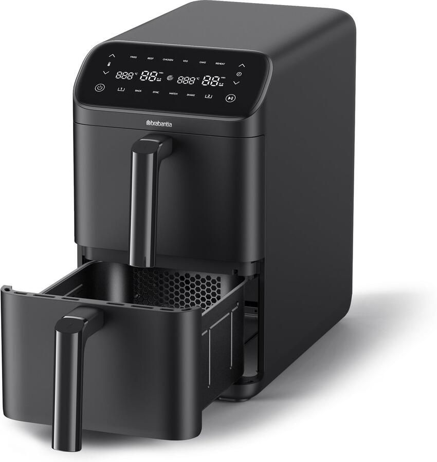 Brabantia Dubbele Airfryer XXL 10 Liter Gestapelde Lades PFAS-Vrij 2700W Vermogen 8 Kookprogramma's BBEK1240 - Foto 2