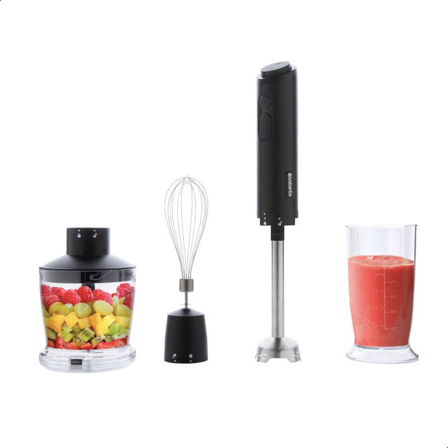 Brabantia D8-4CMB Staafmixer set IJscrusher Hakmolen Garde 1000 Watt 8 snelheden Zwart RVS - Foto 2