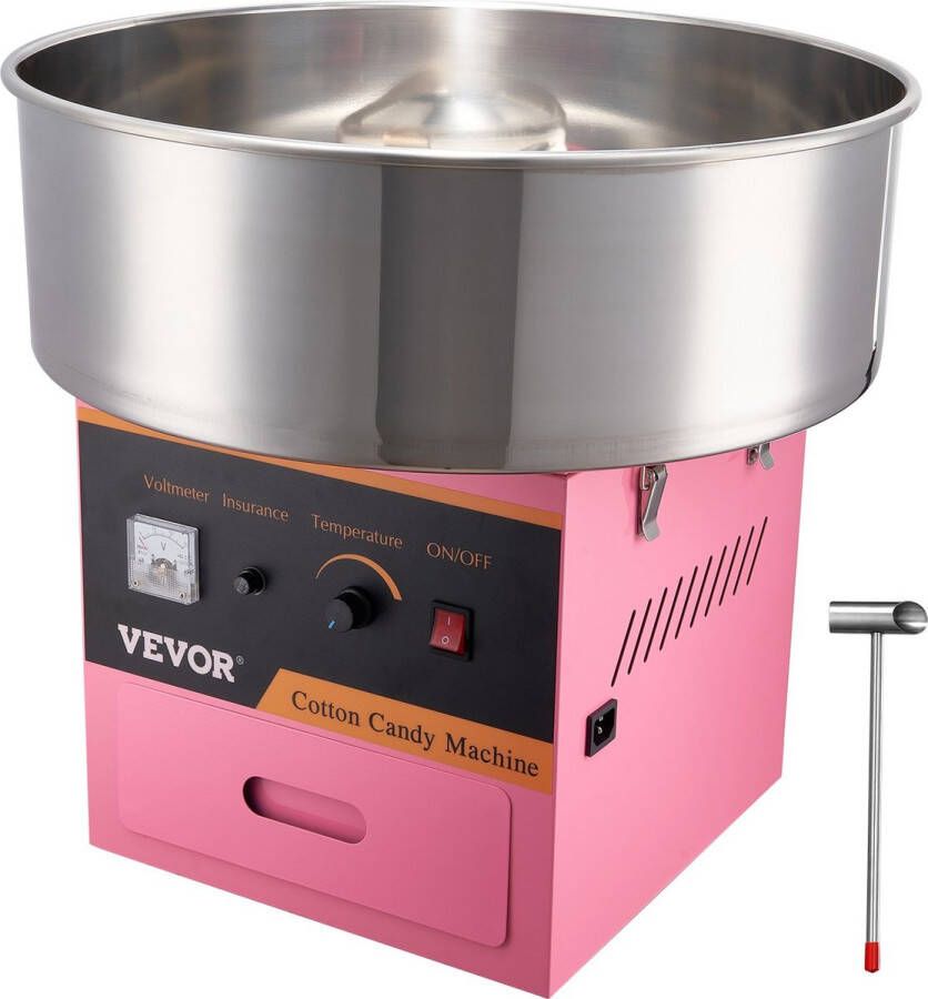 Bramboo Suikerspinmachine Suikerspinmaker RVS kom Suikerschep Lade Digitale temperatuurregeling 1000W