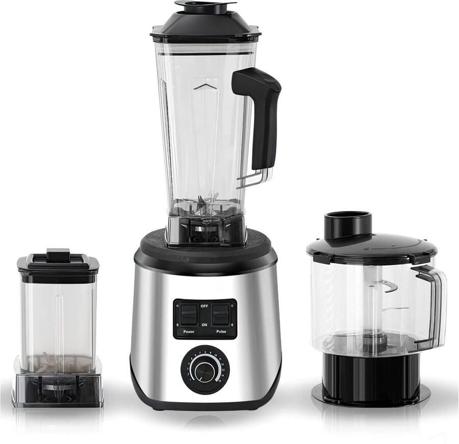 Brandistry 3in1 Krachtige Blender Keukenapparatuur Electrische Blender 2 5 Liter 1 5 Liter 0 5 Liter Zwart