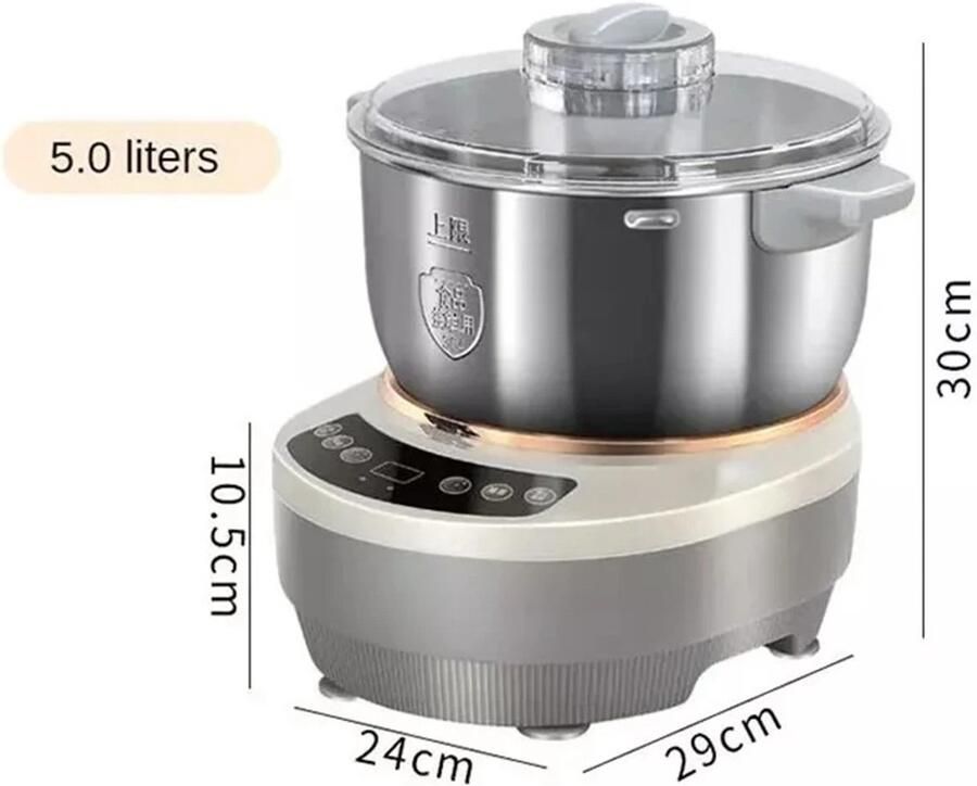 Brandistry Deegkneedmachine Deegmachine Keukenmachine Electrische Kneedmachine Keukenmixer 5 Liter Roestvrij Staal