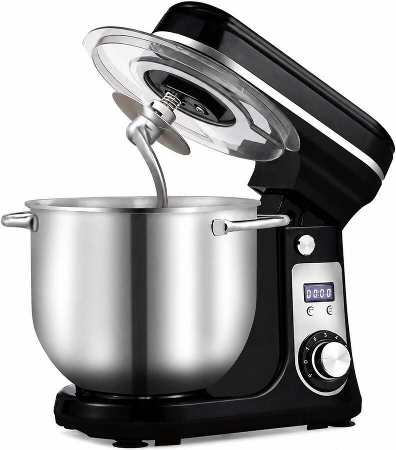 Brandistry Keukenmachine Keukenmixer Mixer Blender Mixer Met Mengkom Stille Motor 1200 Watt 6 Liter Zwart