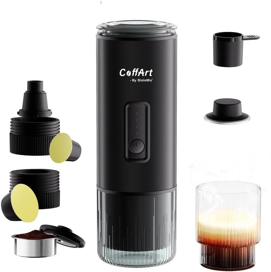 Brandistry Koffiezet Apparaat Draagbare Koffiezet Apparaat Espressomachine Elektrisch Koffiezetapparaat 3 In 1 Zwart