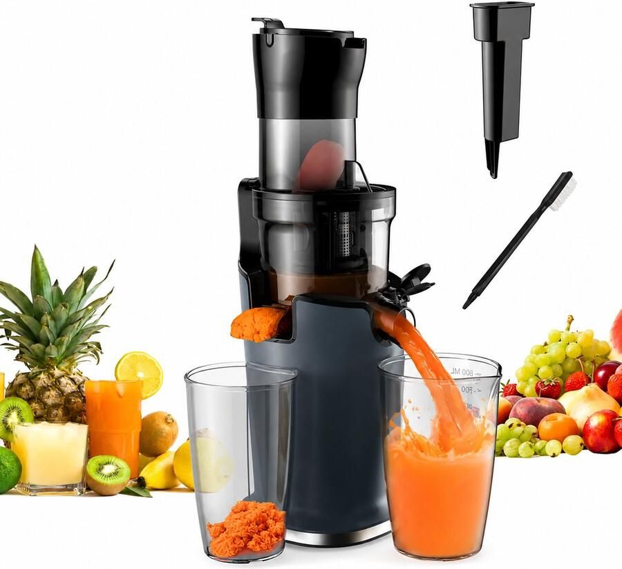 Brandistry Sapcentrifuge Koude Pers Juicer Slowjuicer Koudendranken Groenten En Fruit 200 Watt 500 Ml Zwart