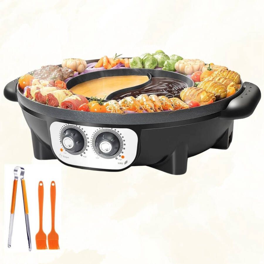 Brandless Koreaanse BBQ Hotpot Elektrisch Grill Gourmetstel