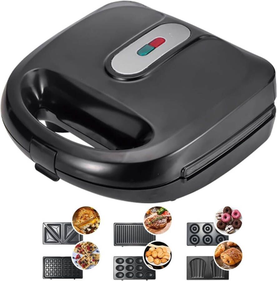 Brandless Wafelijzer met Verwisselbare Platen