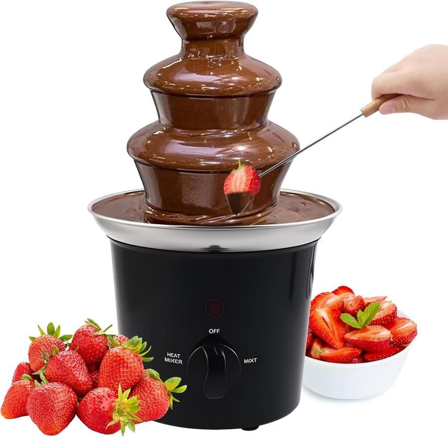 Brandlesss Chocoladefontein Chocoladefondue -Zwart met zilver