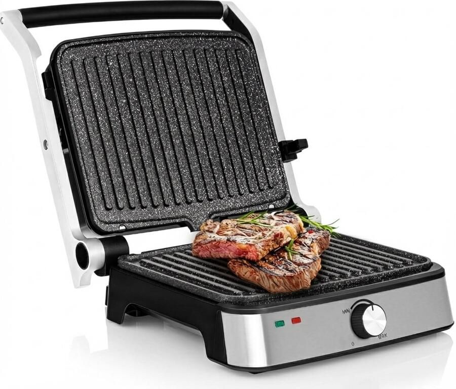 Brandlesss Contactgrill Tosti Apparaat Tosti-ijzers Panini Grill Zilver