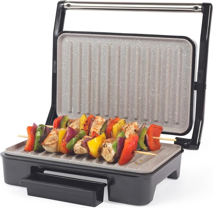 Brandlesss Contactgrill Tosti Apparaat Tosti-ijzers Panini Grill Zwart - Foto 2