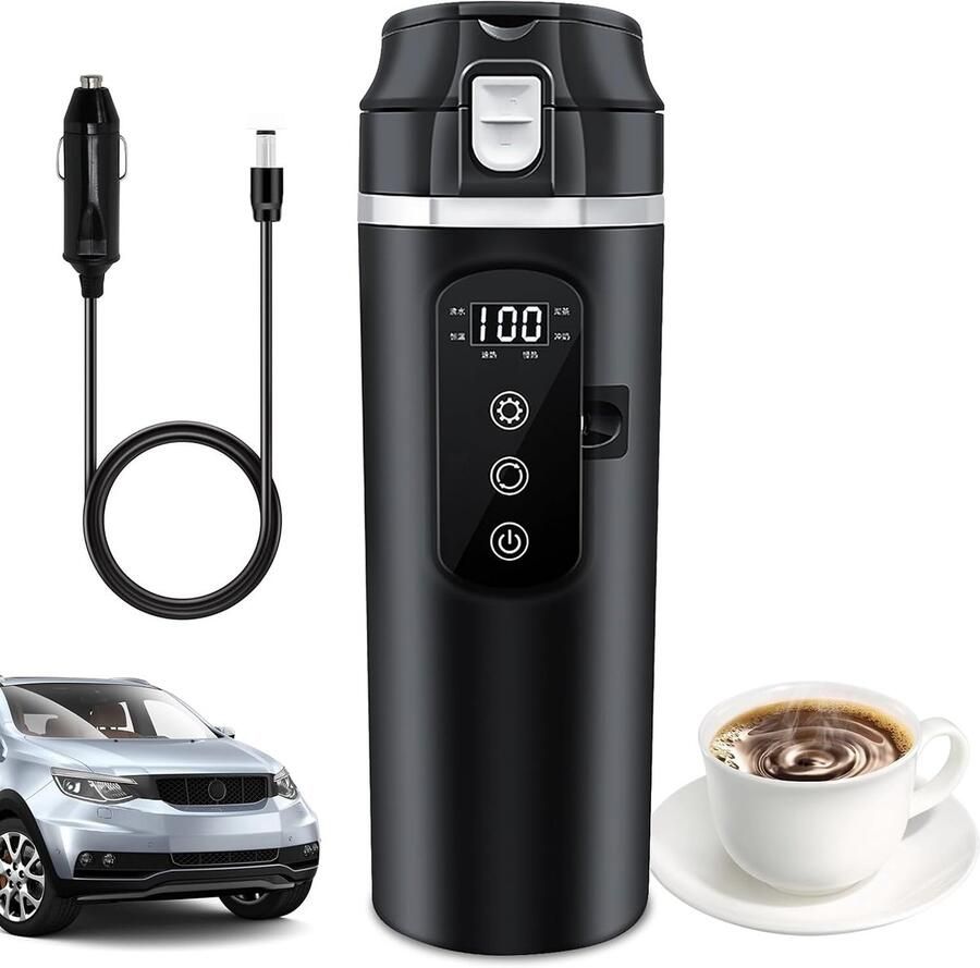 Brandlesss Waterkoker 12v voor Auto Heetwaterdispenser Klein Zwart - Foto 2