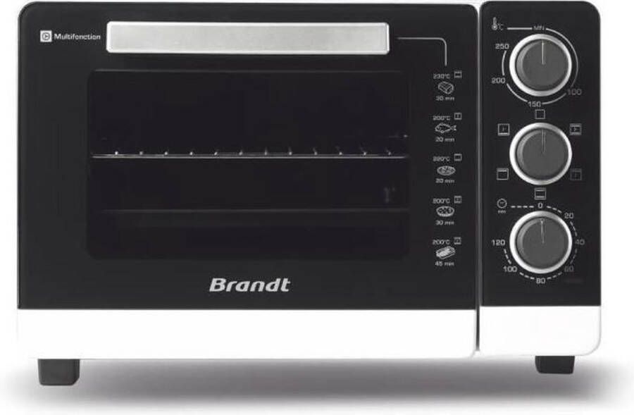 Brandt FC265MWST Four Compact 26L Multifunction Thermostaat verstelbaar tot 250 ° C 1500W zwart en wit