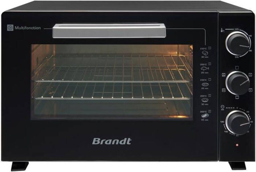 Brandt FC469Mub Mini -four 46 liter 1800W Multifunctionele Instelbare thermostaat 230 ° C 120min timer Aluminium Zwart