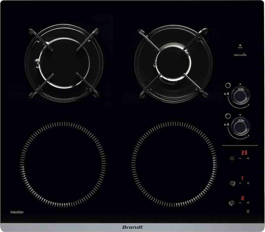 Cstore BRANDT BPI6413BM Combi-inductie gaskookplaat 4 zones B 51 x D 58 cm Glascoating Zwart - Foto 2