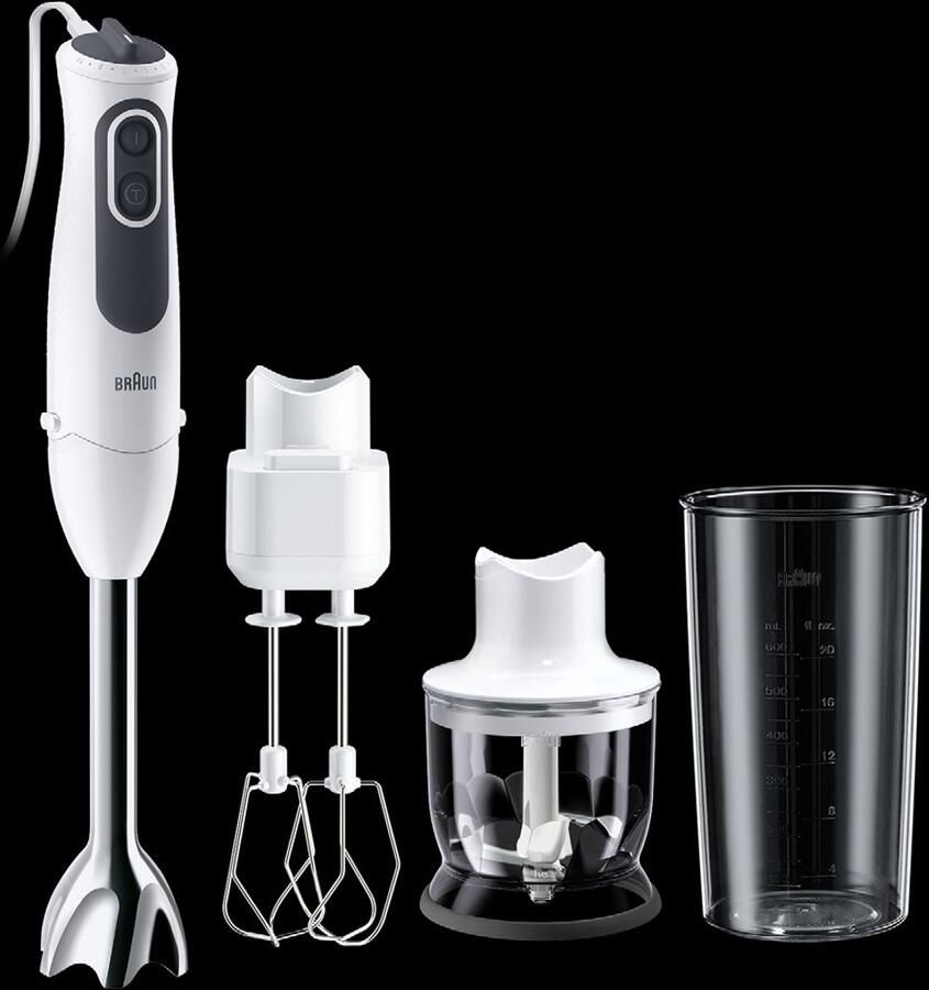 Braun ultiQuick 3 MQ 3125 B 0 6 l Staafmixer 750 W Grijs Wit