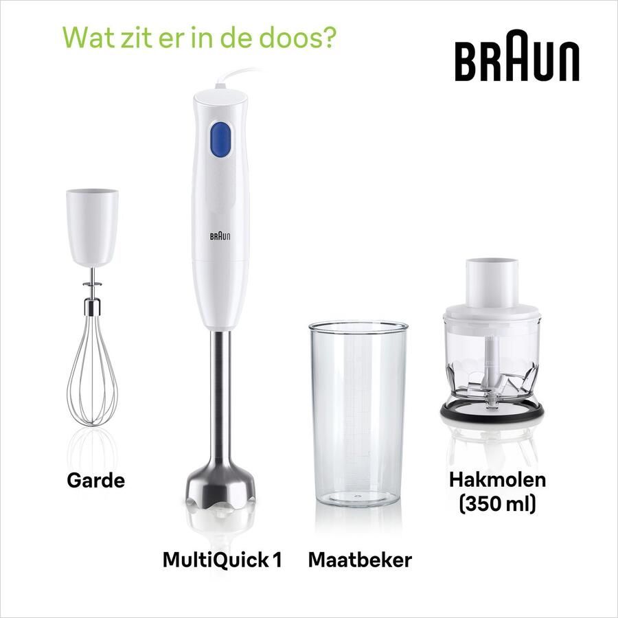 Braun MultiQuick 1 MQ10.202MWH Staafmixer Wit
