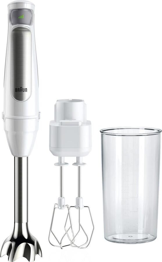 Braun MultiQuick 7 MQ7005WH – Staafmixer Inclusief Garde- Traploze Easy SmartSpeed bediening SplashControl antispatvoet Wit 1000 W