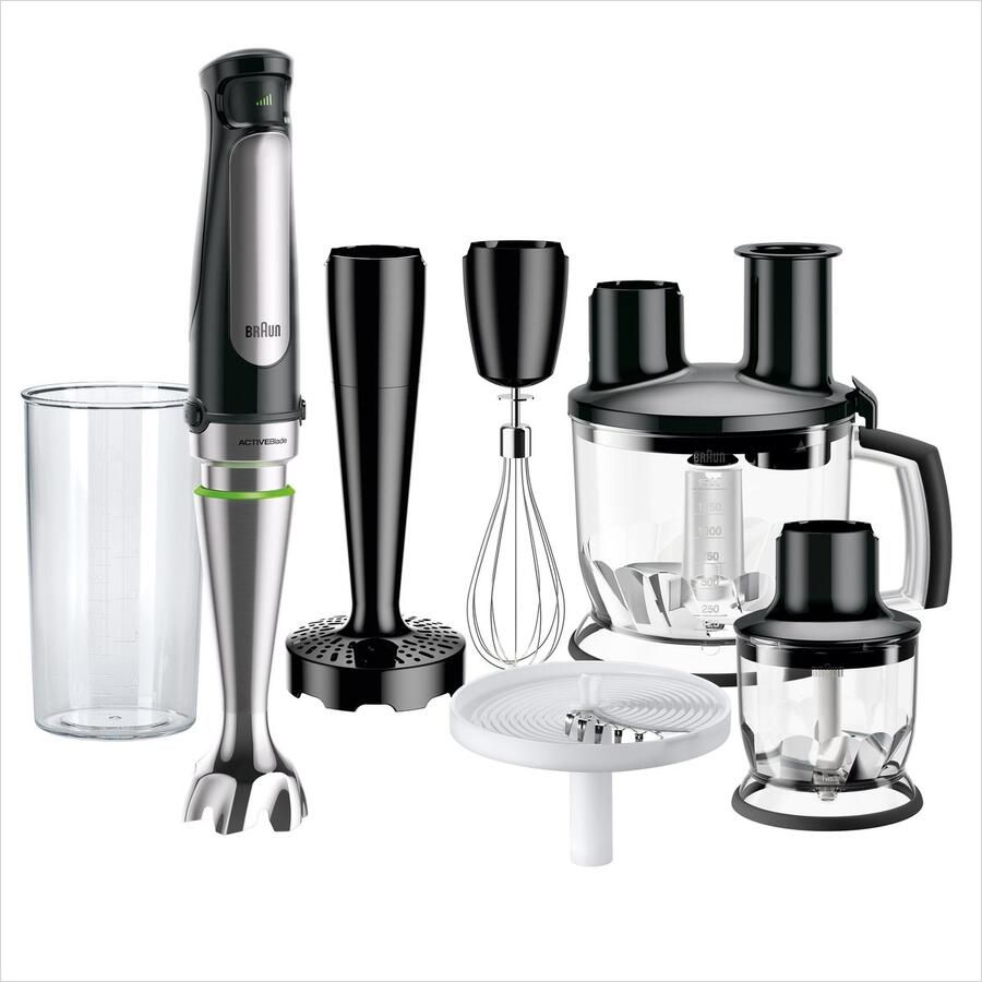 Braun MultiQuick 7X MQ7087X – Staafmixer Met Foodprocessor Hakmolen en Pureervoet Traploze Easy SmartSpeed bediening Antispatvoet Zwart 1000 W