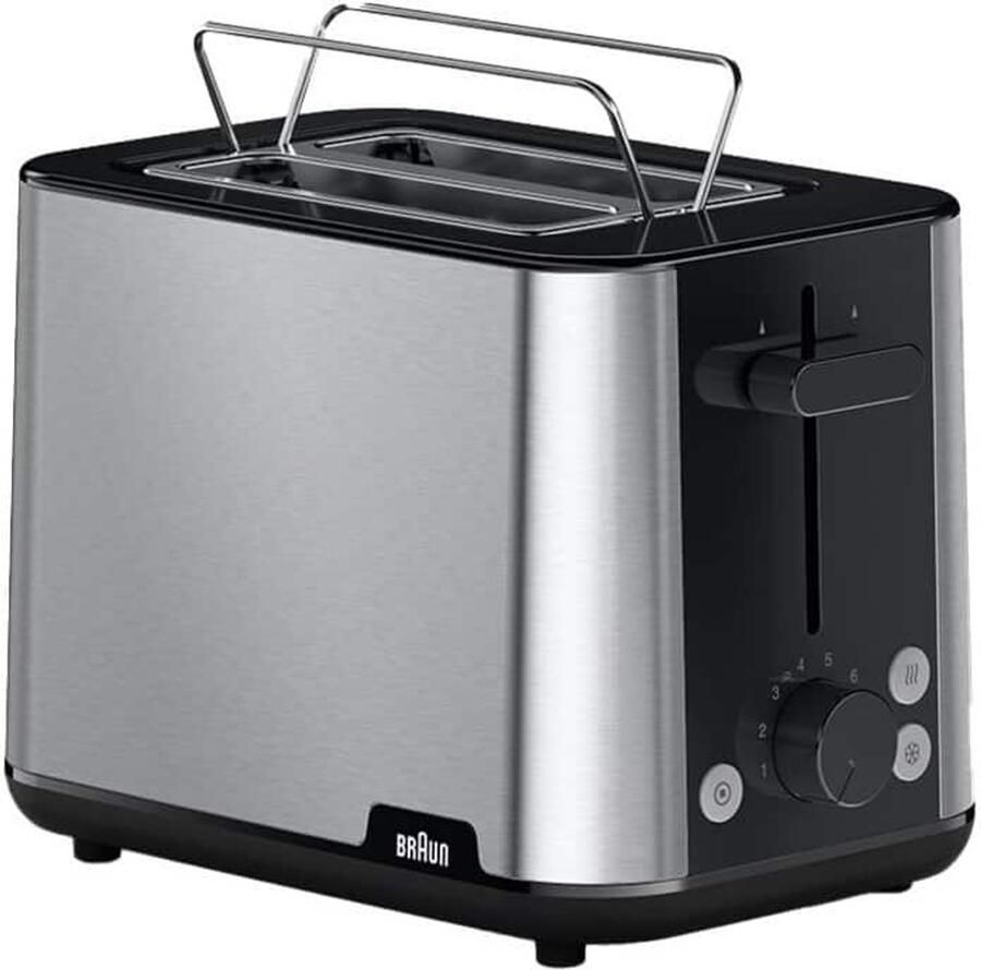 Braun PurShine Broodrooster 8 Bruiningsniveaus – Toastmeester High-Lift Systeem Broodjeswarmer Ontdooien & Opwarmen Zwart Smart Roaster Toaster - Foto 3