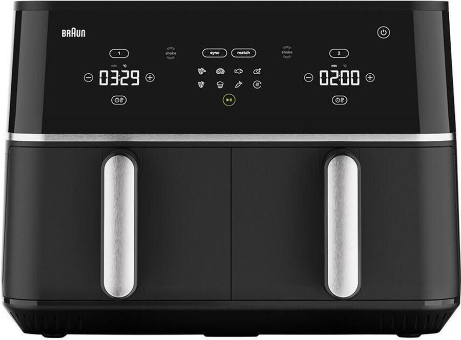 Braun TwinCook 5 TD5030IBK Dubbele Airfryer 10 L 2x5L Vaatwasbestendige Lades 2400 W