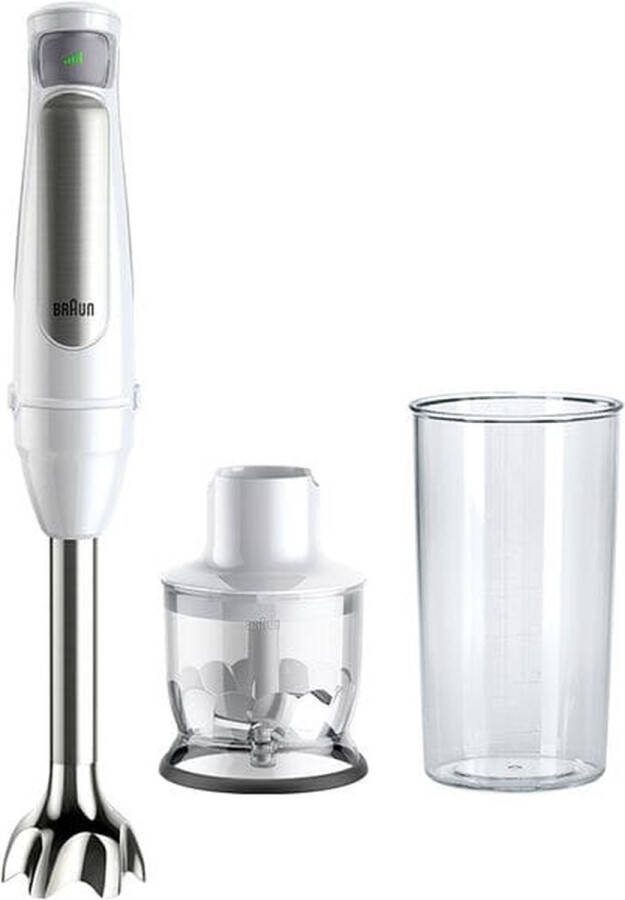 Braun MQ7020 WH Staafmixer 1000 W BPA-vrij Traploze snelheidsinstelling Met mixbeker Wit Zilver