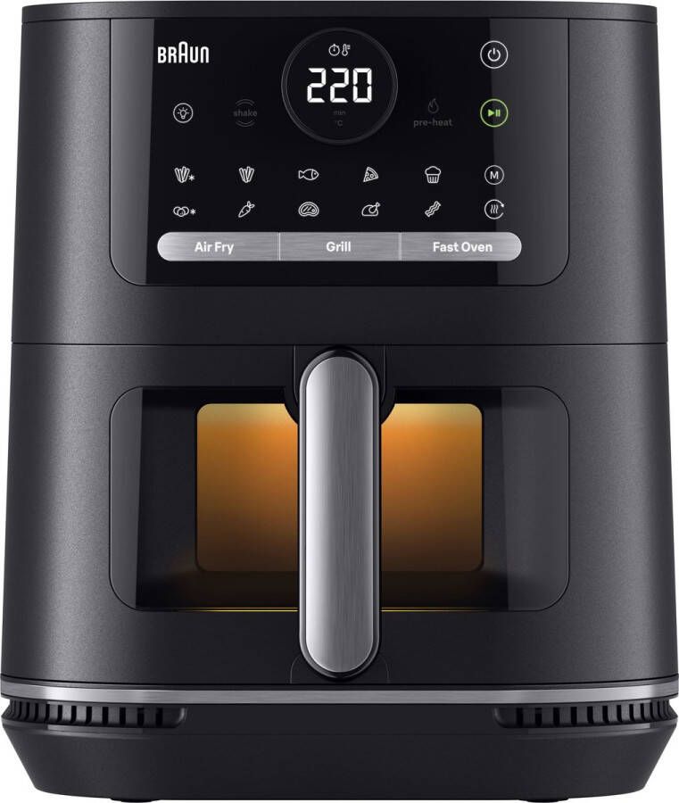 Braun x Piet Huysentruyt MultiFry 5 Airfryer 3in1 met kookvenster -HF5073IBK 6L tot 6 personen RealOven Tec