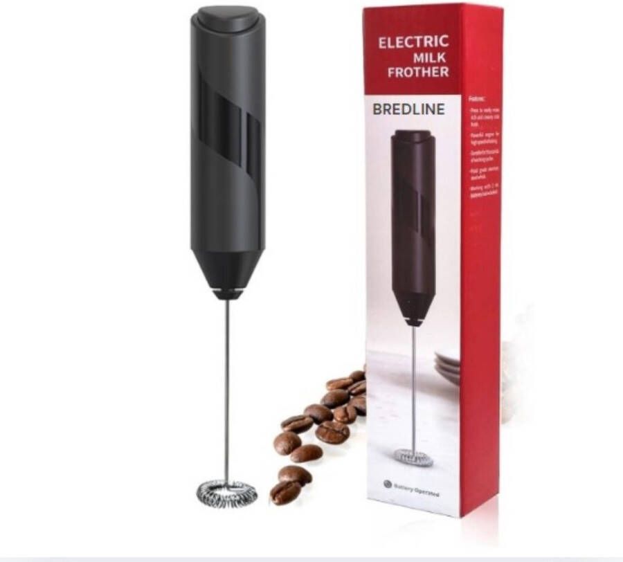Bredline premium elektrische Melkopschuimer Zwart RVS Draadloos Cappuccino-Slagroom -Opschuimer voor Melk Melkklopper Vaatwasserbestendig