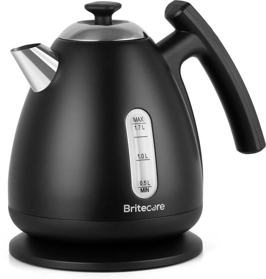 Britecore Waterkoker met Temperatuurregeling Warmhoudfunctie RVS 1.7L 40 tot 100°C 2200W Retro design – Zwart