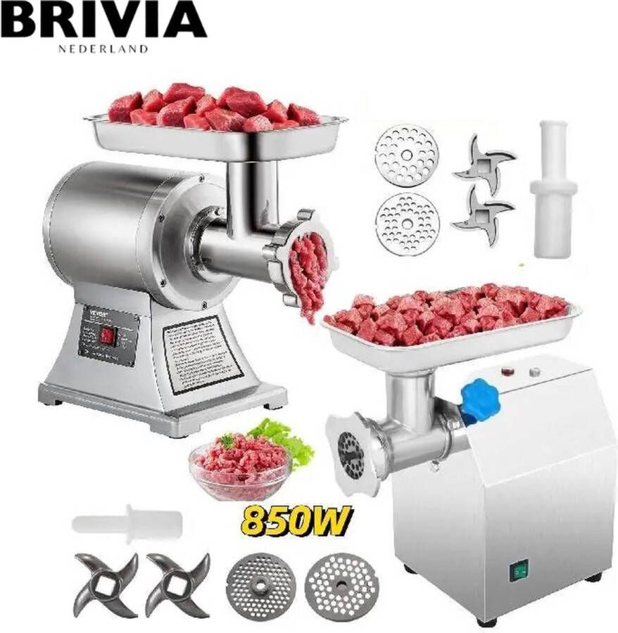 Brivia Professionele Vleesmolen Elektrische Vleesmolen Food Chopper Foodprocessor Keukenapparatuur 120 Kg u Vleesmolen Vleesmachine Vlees bereiden Gehaktmolen - Foto 3