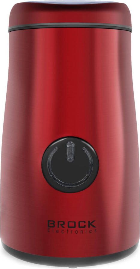 Brock Electronics Brock Elektrische Koffiemolen Rood 150W – Voor Koffiebonen Kruiden Noten & Specerijen – Stil Snel & BPA-vrij – RVS Mes