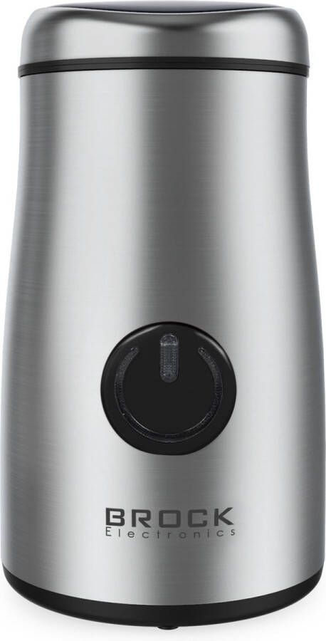 Brock Electronics Brock Elektrische Koffiemolen 150W Zilver – Voor Koffiebonen Kruiden Noten & Specerijen – Stil Snel & BPA-vrij – RVS Mes